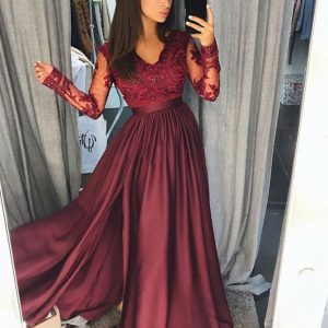 Robe de Bal à Manches Longues