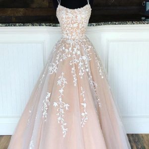 Robe de Bal Longue Princesse avec Broderie