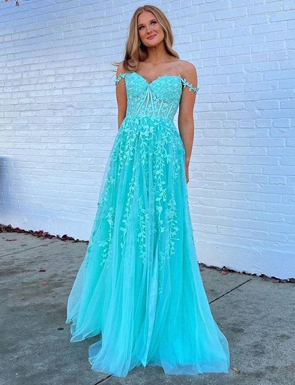 Robe de bal de fin d’année à épaules dénudée – Image 6