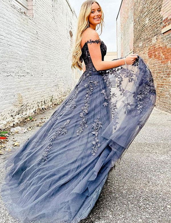 Robe de bal de fin d’année à épaules dénudée – Image 9