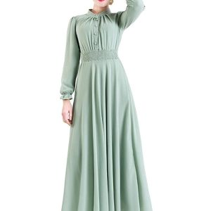 Robe Musulmane en Mousseline Eid Mubarak