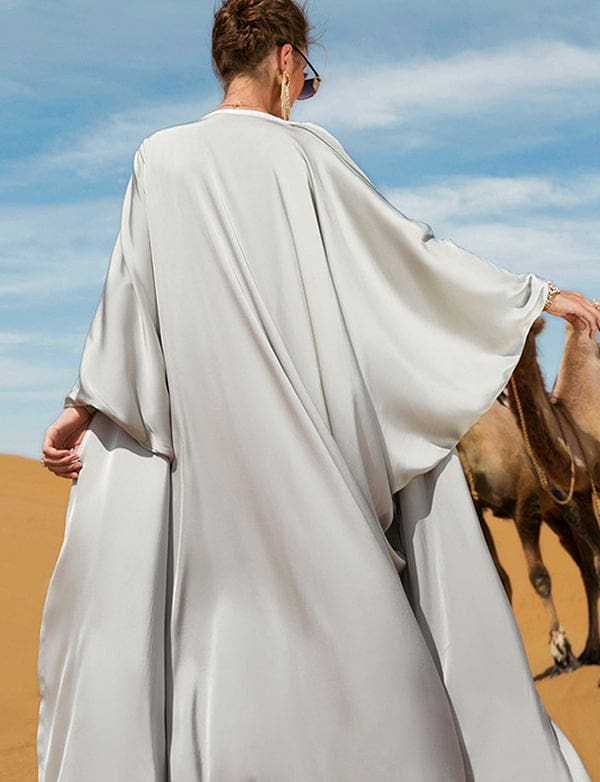 Abaya Argentée Deux Pièces – Image 7