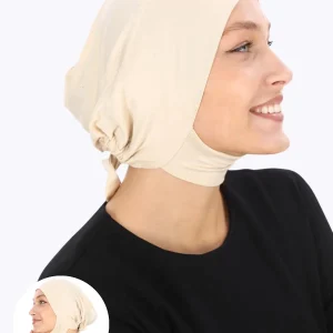 Bonnet cache menton à nouer