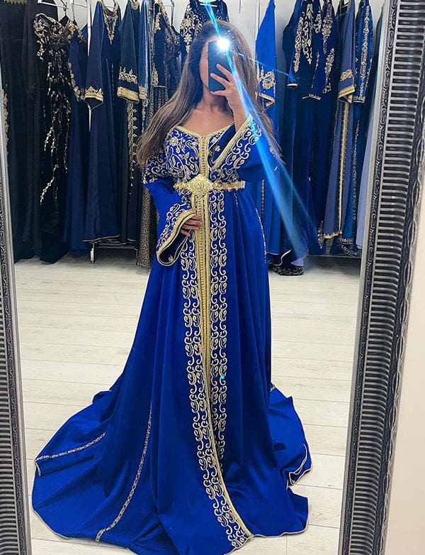 Caftan Satin Bleu Royal – Image 3