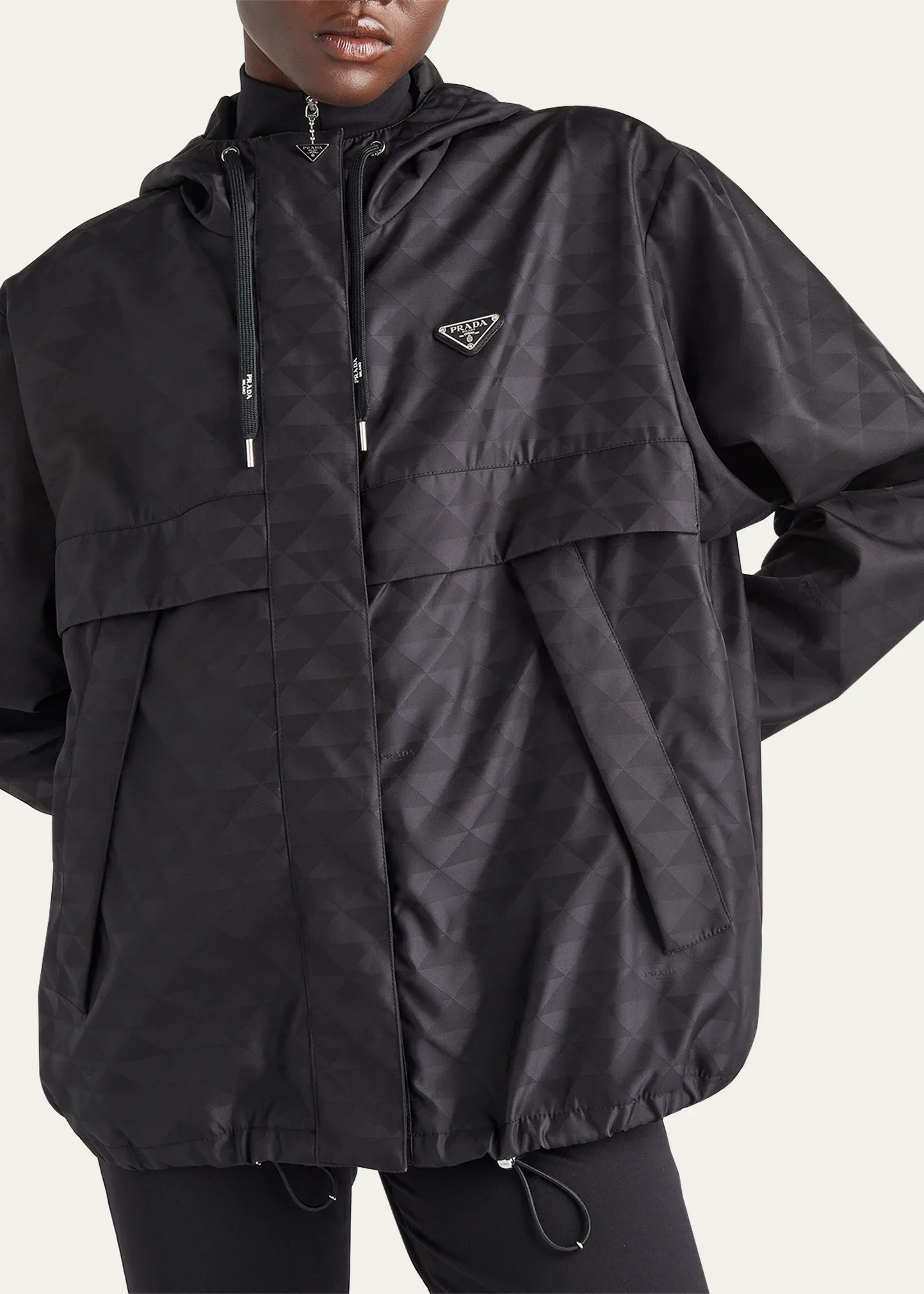 Prada Zip Up 3/4 Black