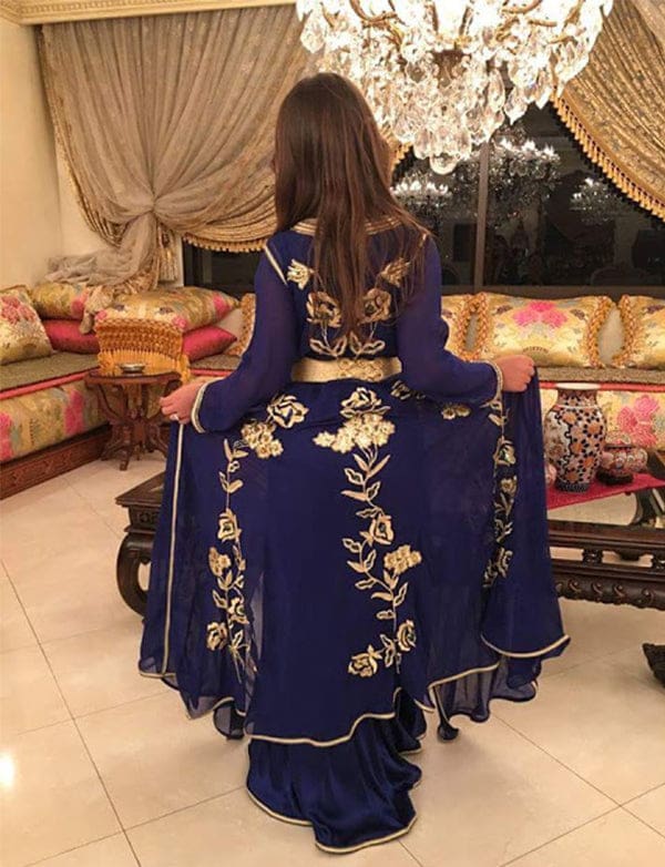 Takchita Mousseline Petite Fille Bleu Marine – Image 4