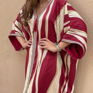 Robe Caftanà Rayures