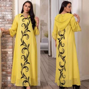 Caftan Marocain Jaune
