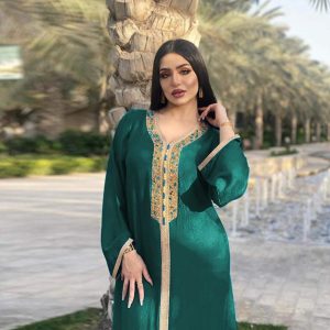 Caftan Marocain Vert Émeraude