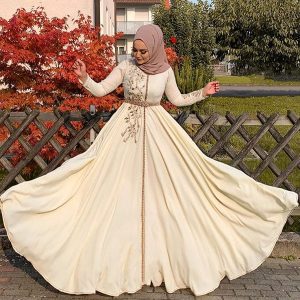 Caftan Marocain Simple Ivoire