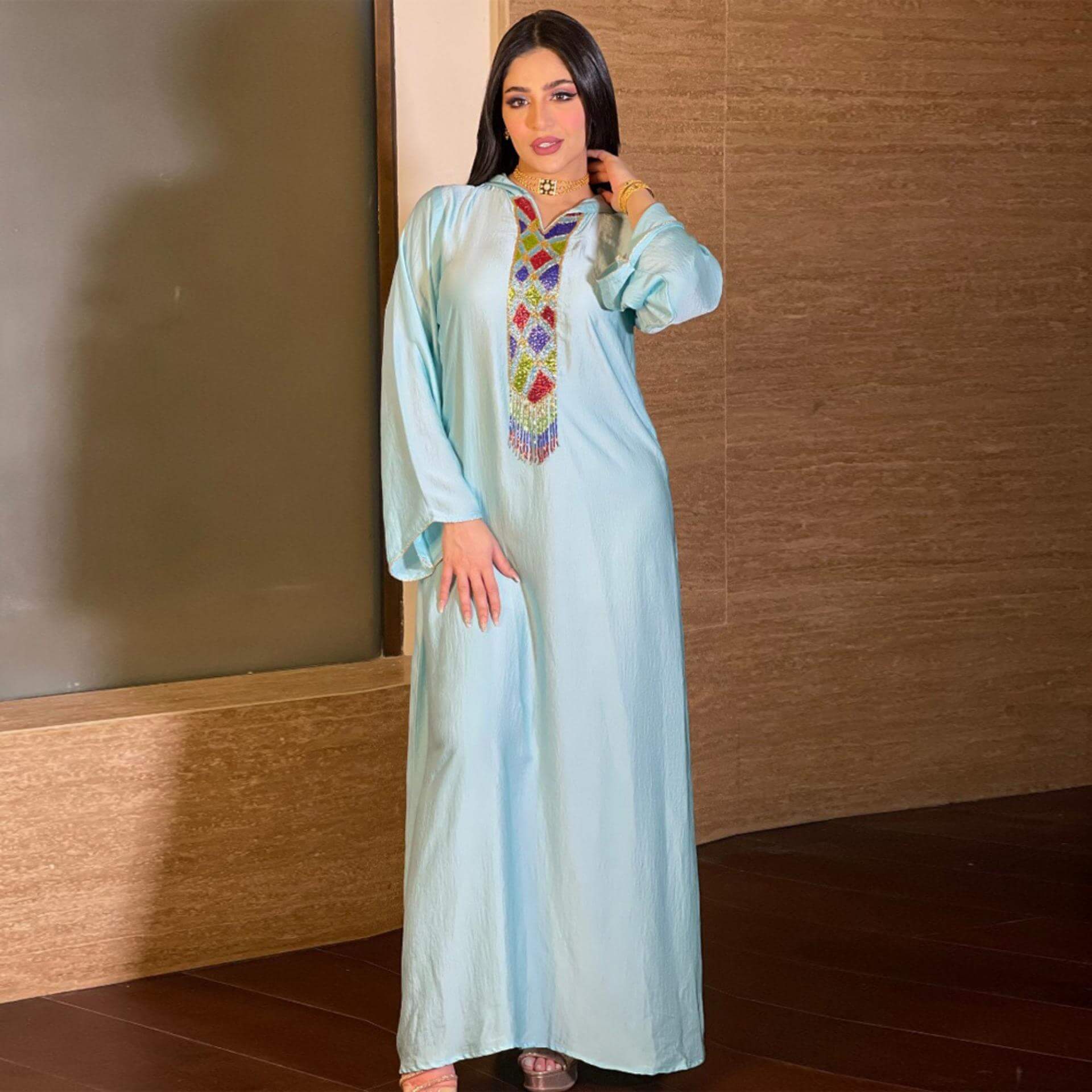 Robe CaftanBleu Ciel – Image 2