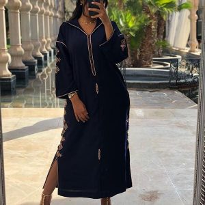 Robe Dubaï Caftan avec Broderie