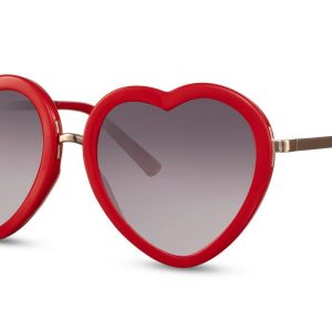 Lunettes de soleil coeur rouge vintage