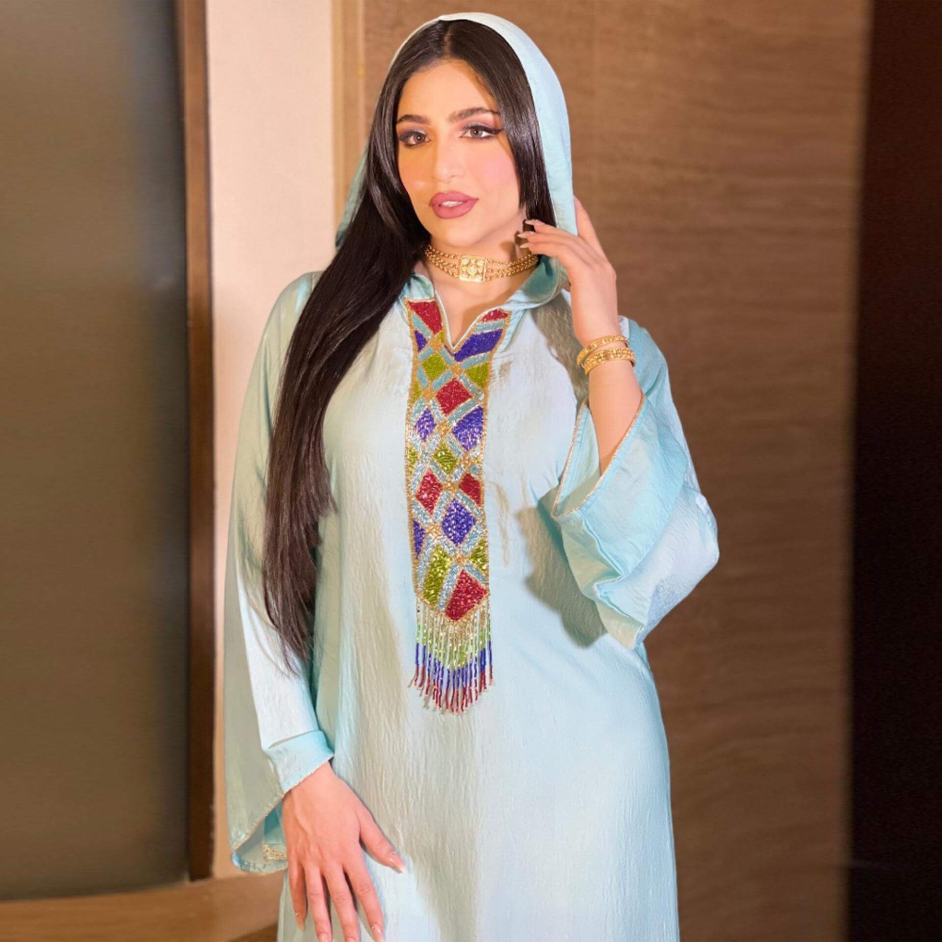 Robe CaftanBleu Ciel – Image 4