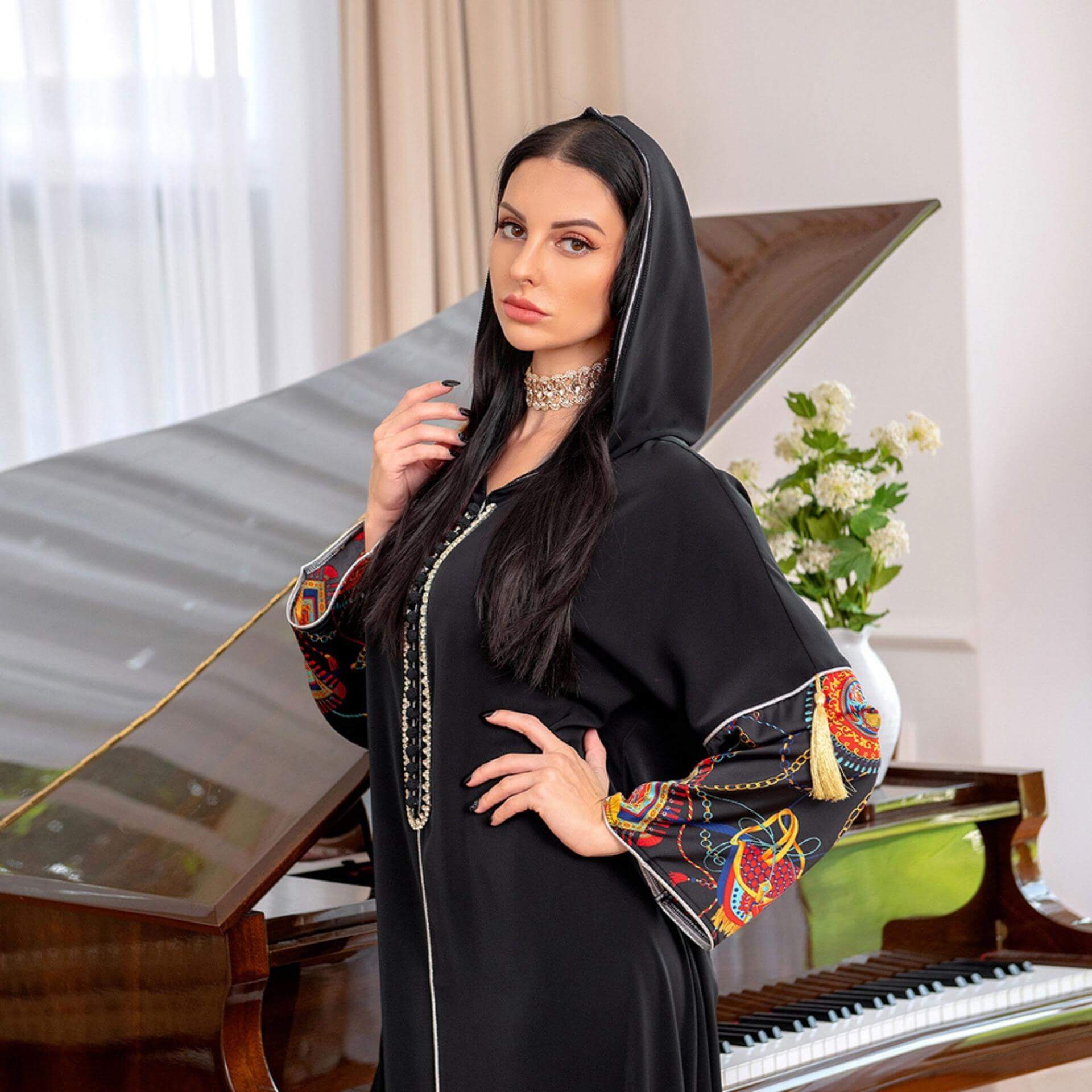 Djellaba MarocaineFemme Noire – Image 4