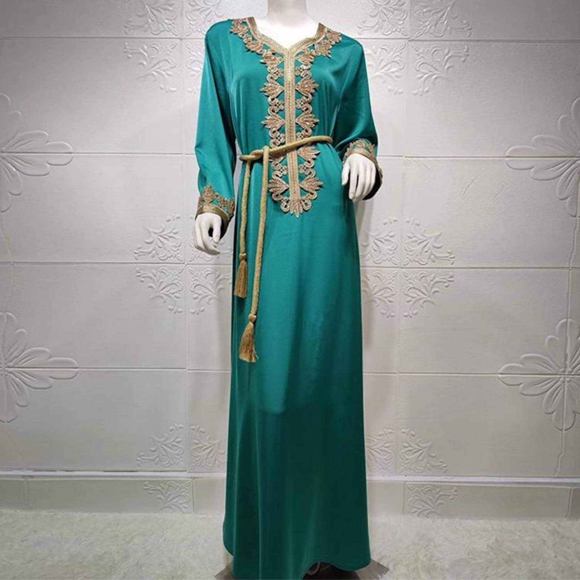 Robe CaftanVert Émeraude – Image 4