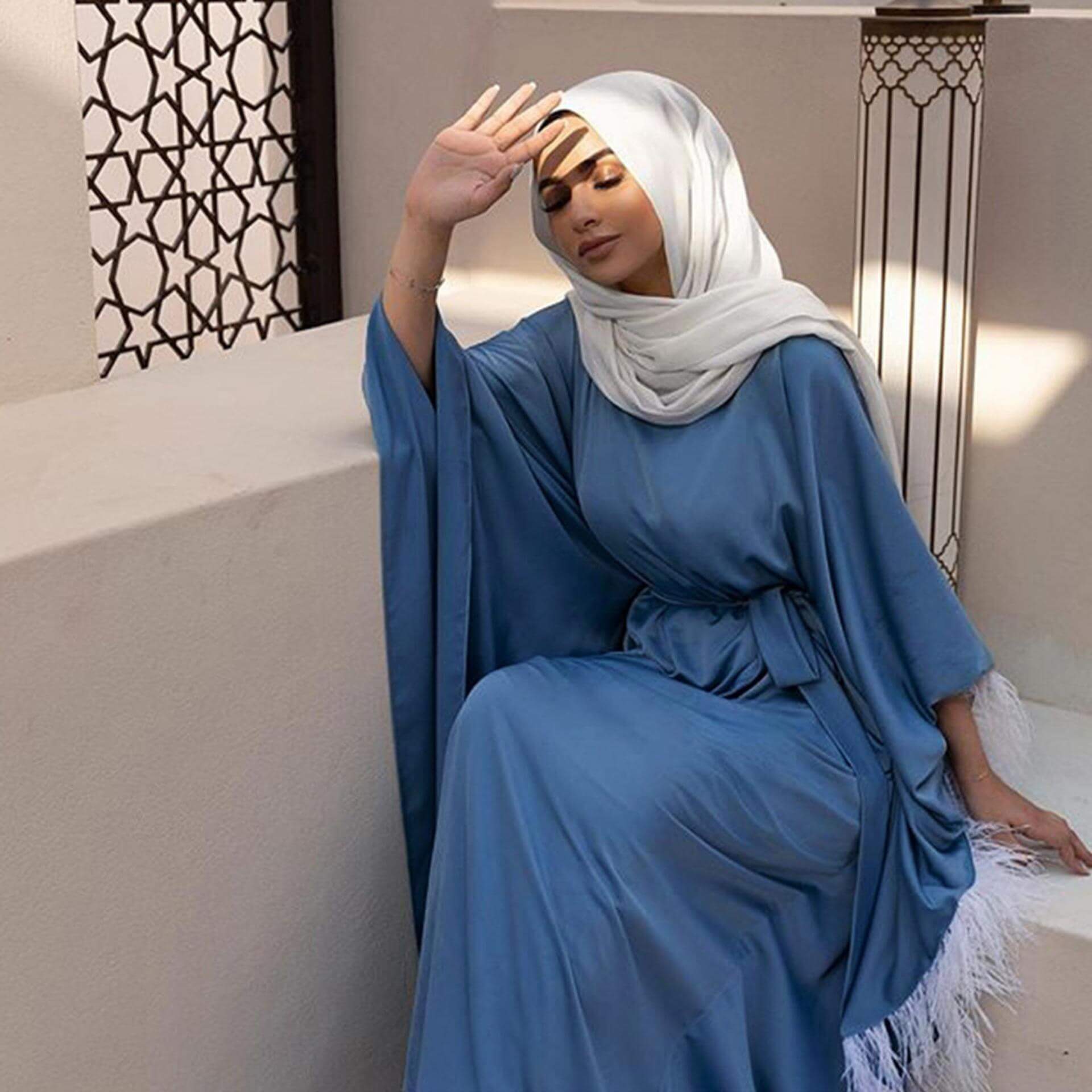 Abaya Femme Bleu – Image 3
