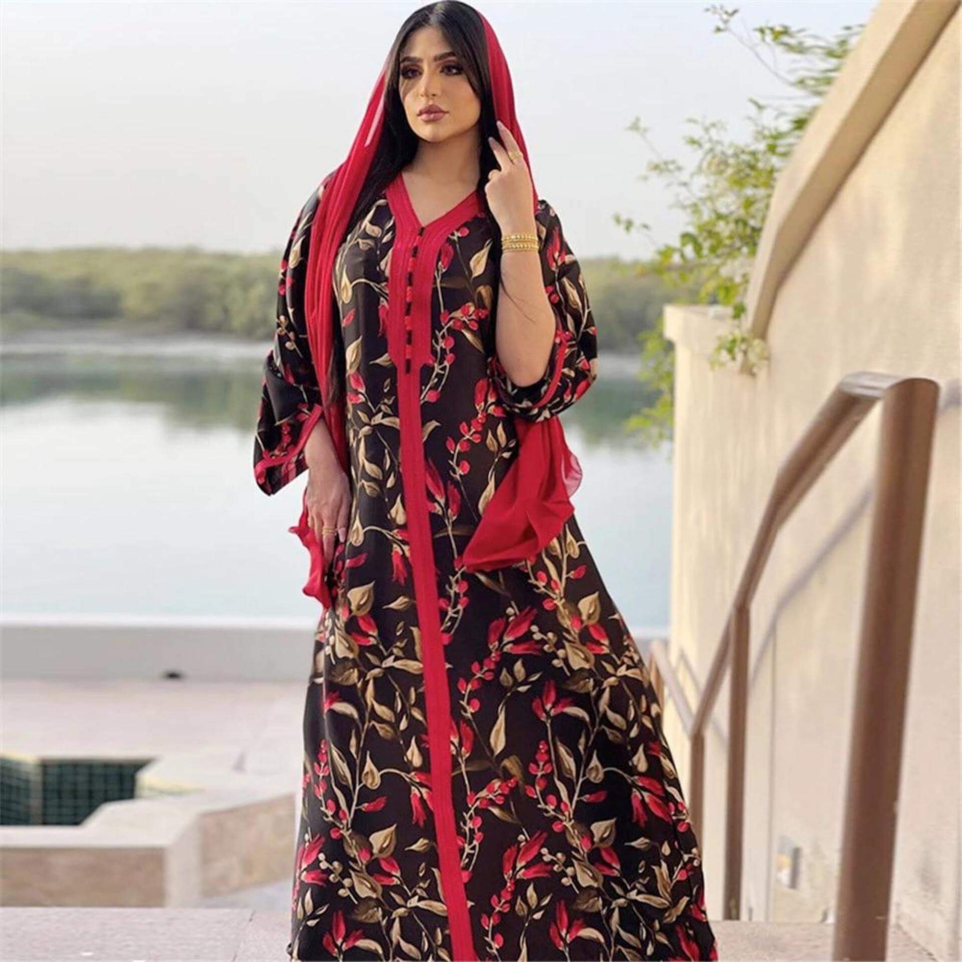 Caftan MarocainRouge et Noir – Image 4