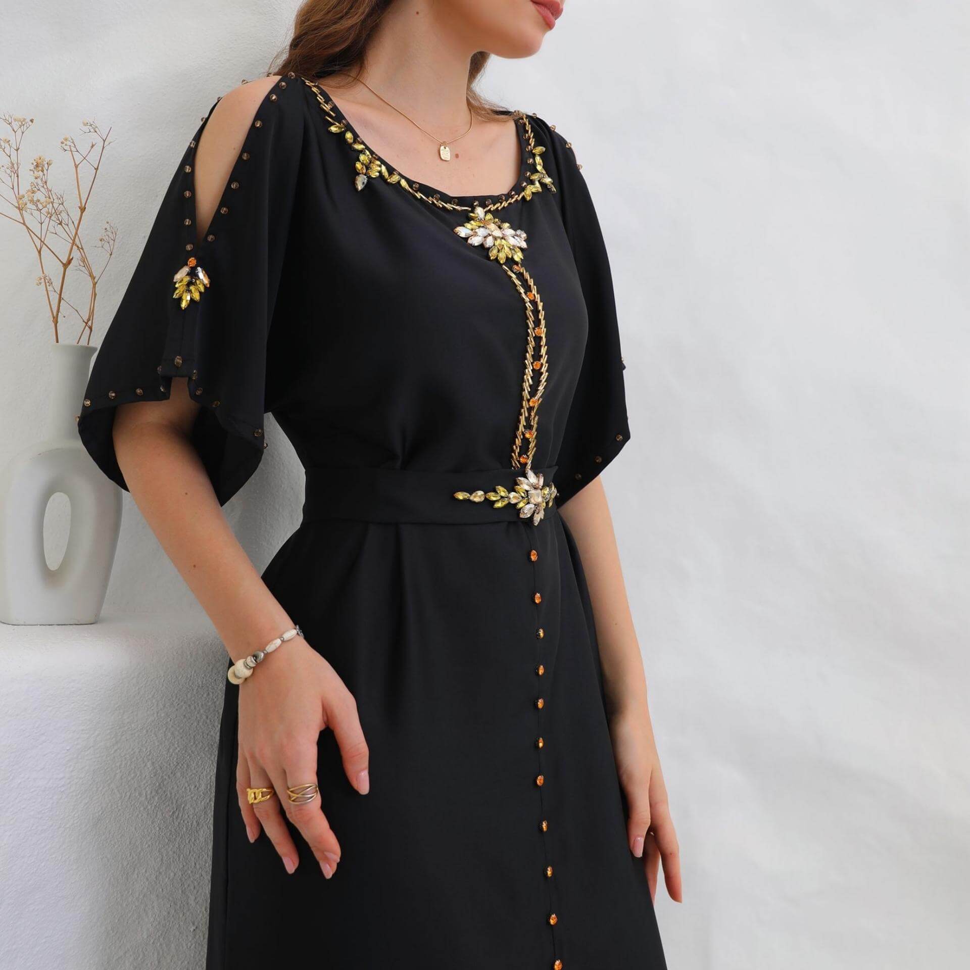 Djellaba MarocaineFemme Noir – Image 4