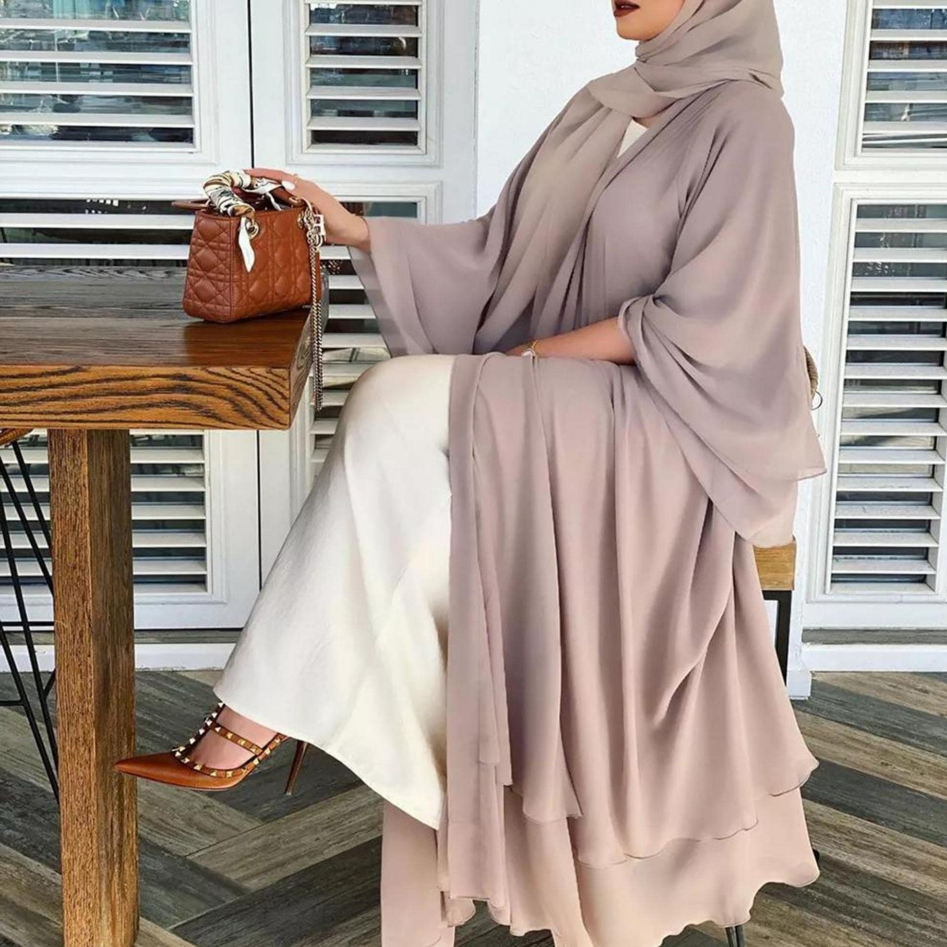 Abaya Femme Beige – Image 5