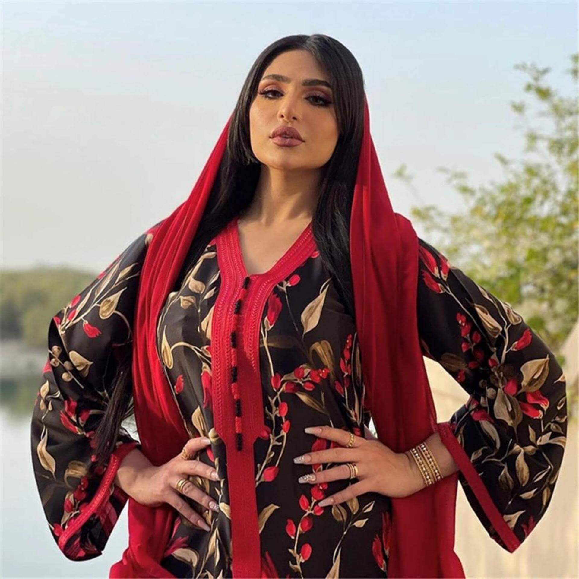 Caftan MarocainRouge et Noir – Image 5