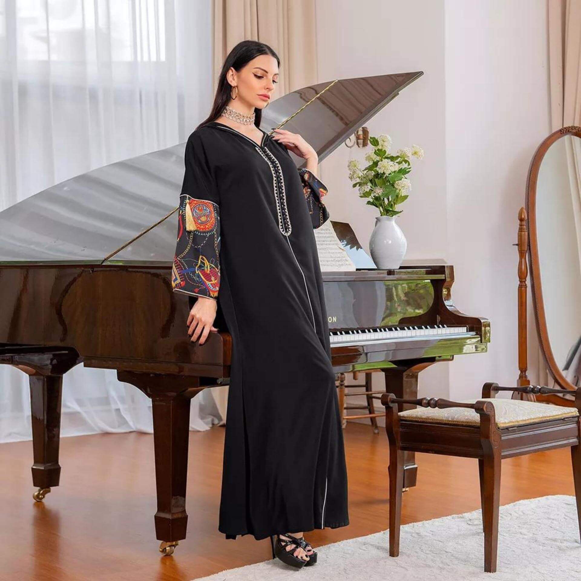 Djellaba MarocaineFemme Noire – Image 5