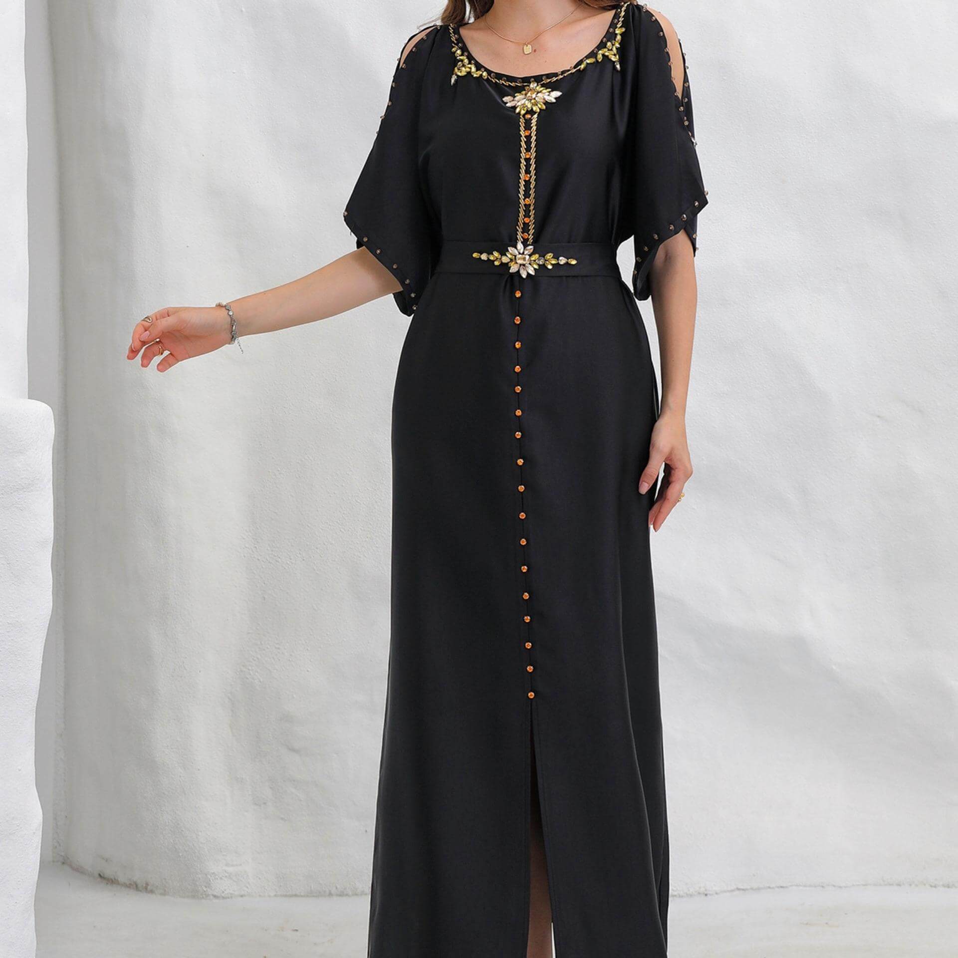 Djellaba MarocaineFemme Noir – Image 5