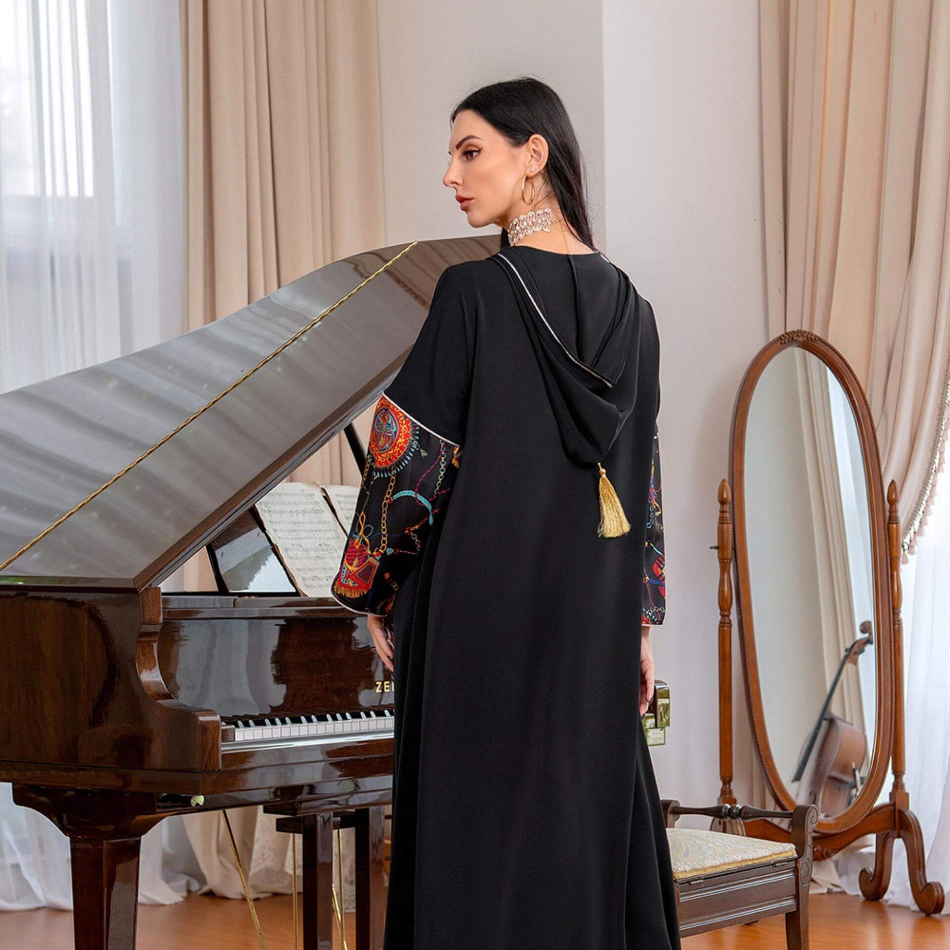 Djellaba MarocaineFemme Noire – Image 6