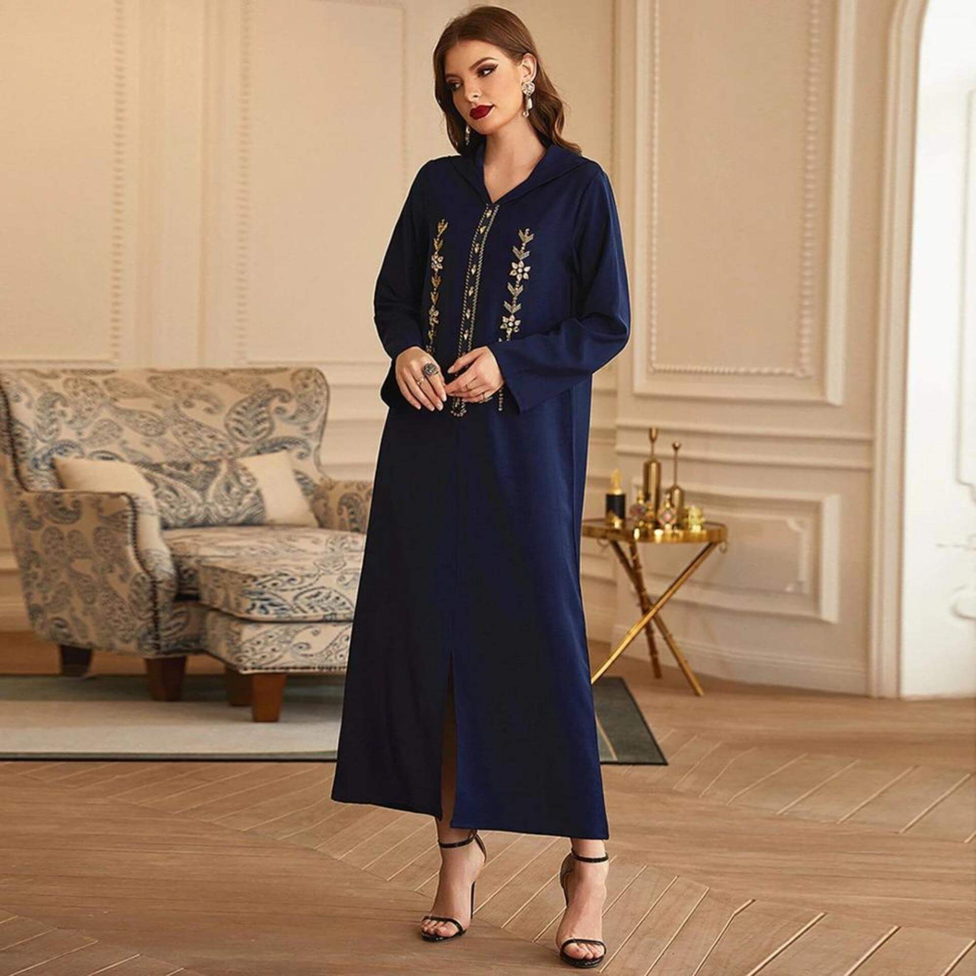 Djellaba MarocaineBleu Marine – Image 7