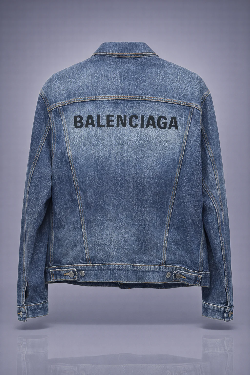 Balenciaga Denim Jacket Washed Blue – Image 3
