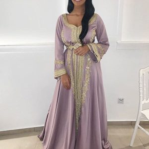 Lilas Takchita Satin Caftan Marocain
