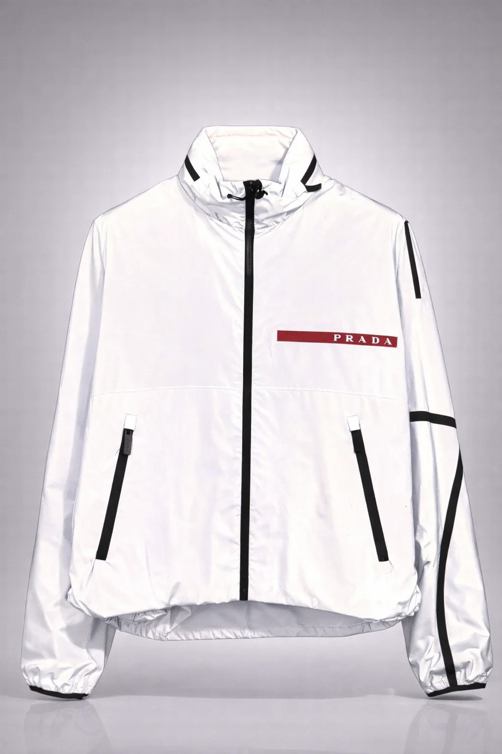 Prada Reflective Jacket Courte Silver – Image 3