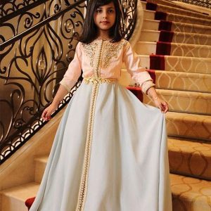 Caftan Petite Fille Rose et Bleu