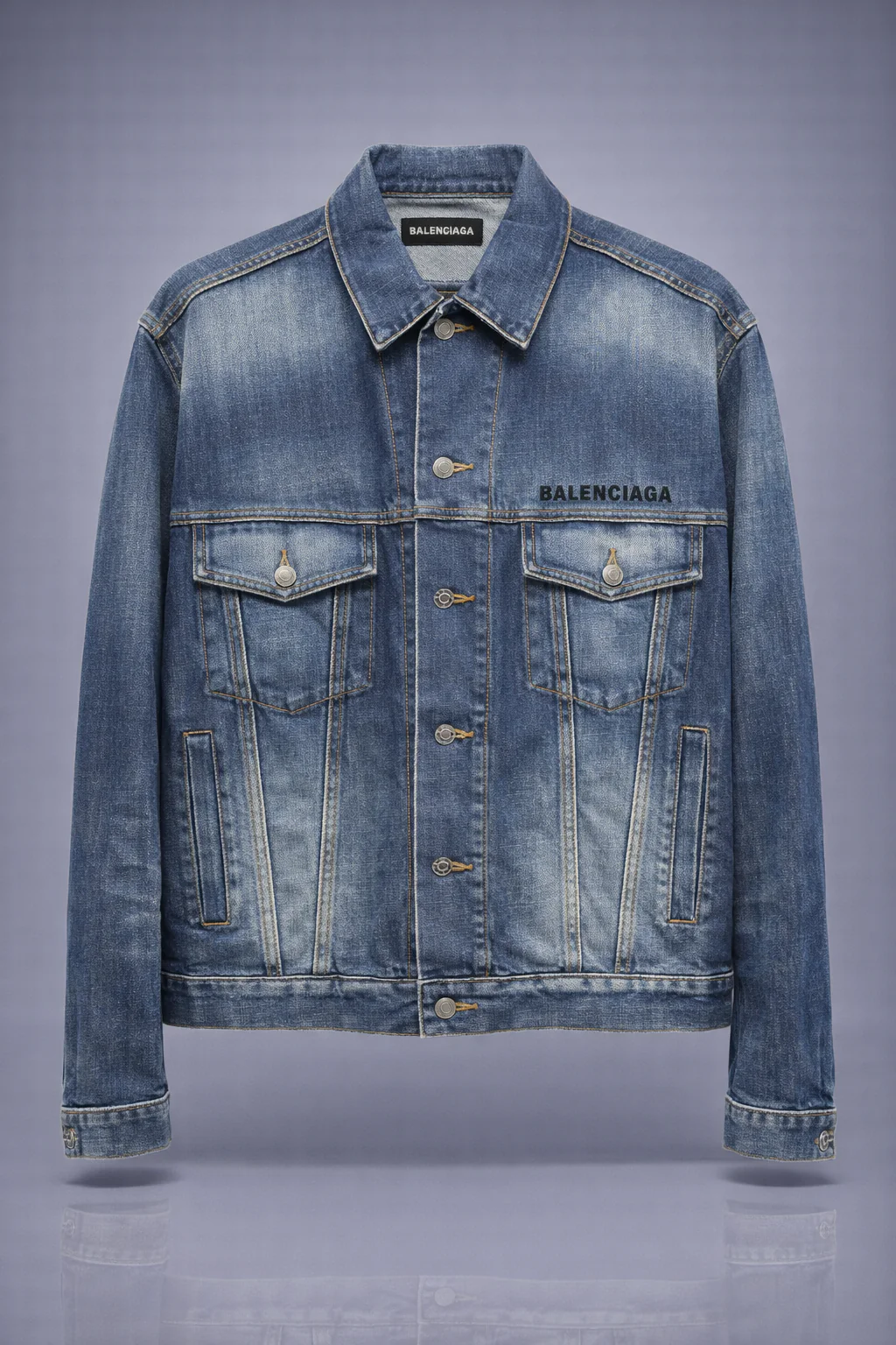 Balenciaga Denim Jacket Washed Blue