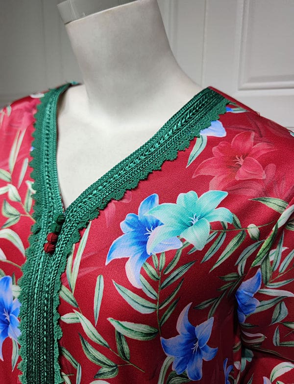 Robe vintage rétro imprimée de printemps pour femmes abaya – Image 7