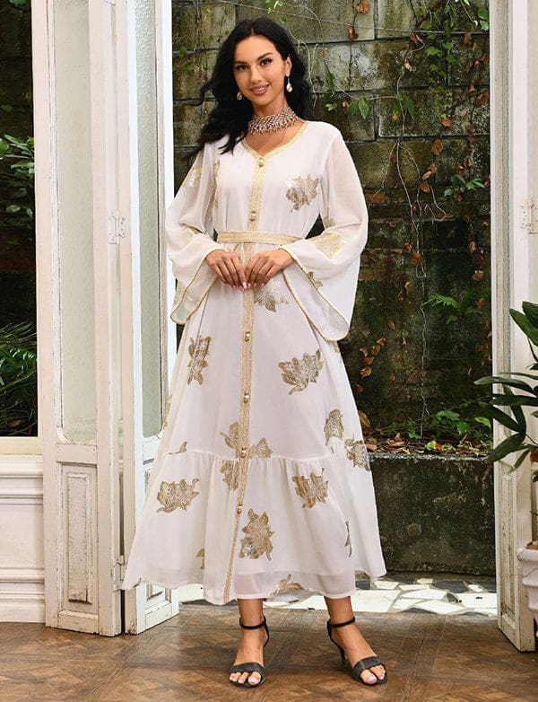 Robe abaya en mousseline de soie de taille supérieure à la mode – Image 2