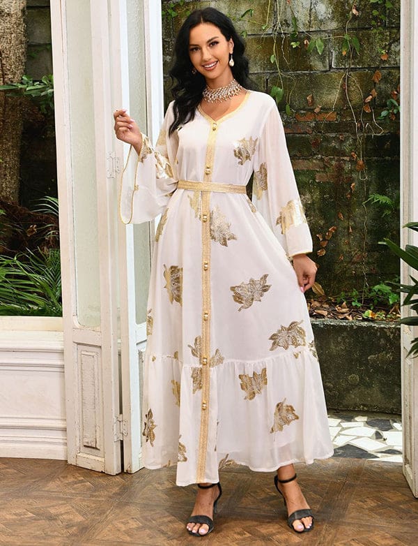 Robe abaya en mousseline de soie de taille supérieure à la mode – Image 7