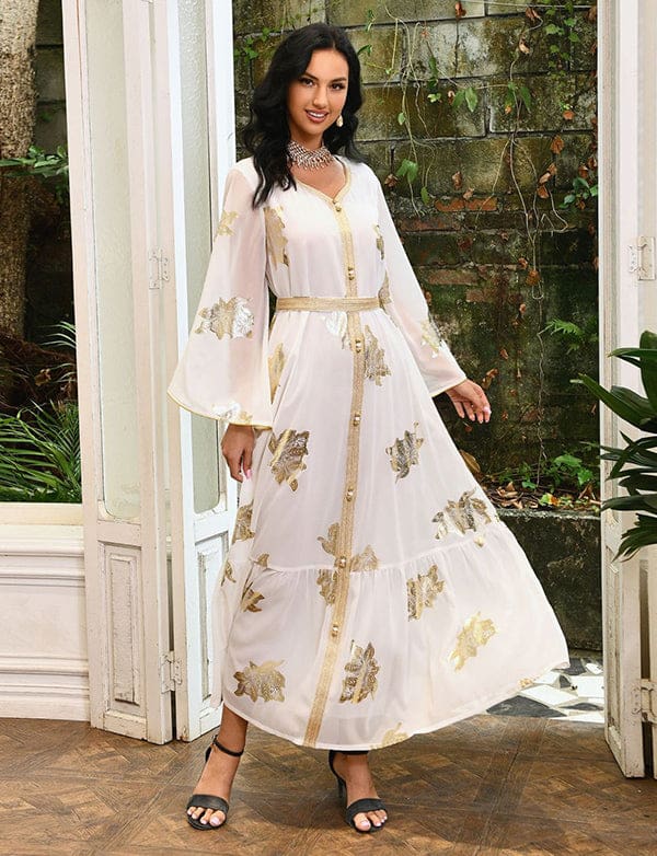 Robe abaya en mousseline de soie de taille supérieure à la mode – Image 9