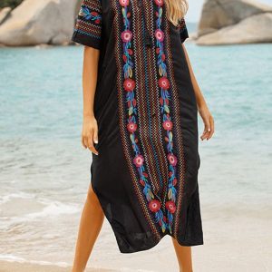 Housse de plage décontractée brodée de sable