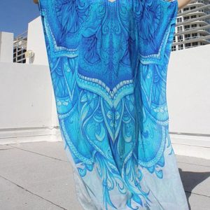 Peignoir ample smock de plage imprimé