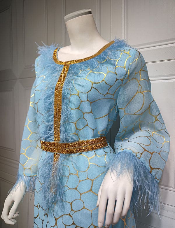 Robes caftan avec feuilles d’or et strass – Image 7