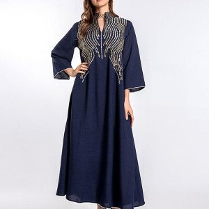 Robe de soirée musulmane brodée