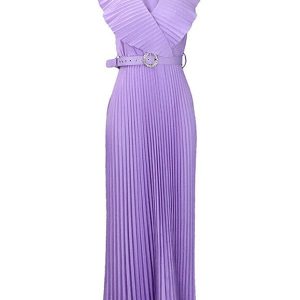 Robe longue à ourlet plissé et à volants, sexy et à la mode