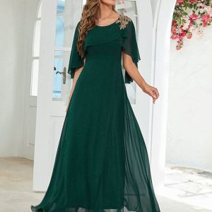 Robe de demoiselle d&rsquo;honneur en mousseline à coupe ample