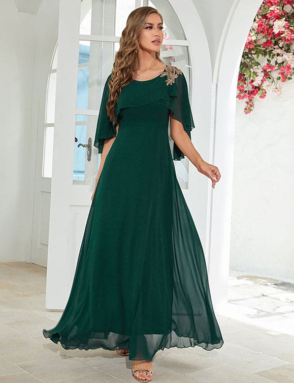 Robe de demoiselle d’honneur en mousseline à coupe ample