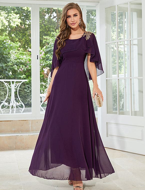 Robe de demoiselle d’honneur en mousseline à coupe ample – Image 4