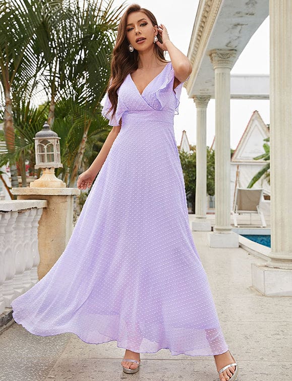 Robe d’été légère à manches courtes et col en V