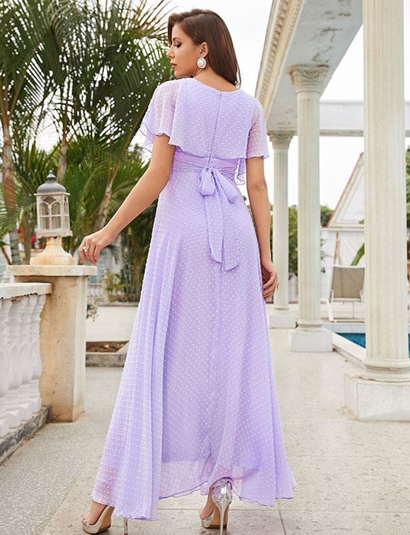 Robe d’été légère à manches courtes et col en V – Image 4