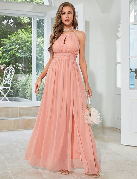 Robe longue dos nu sexy et élégante ouverte sur le devant – Image 4