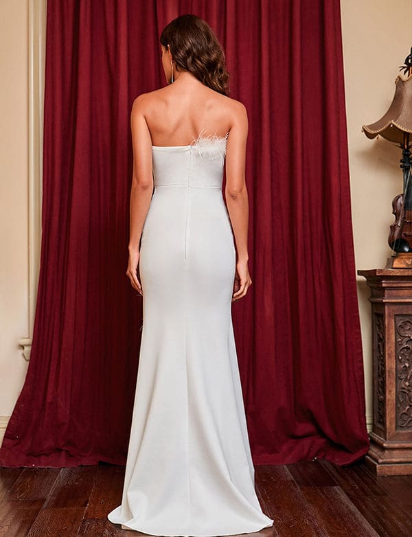 Robe de soirée fendue sexy à empiècements – Image 4